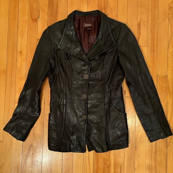 Vintage Danier Black Leather Jacket - Picture 1 of 6